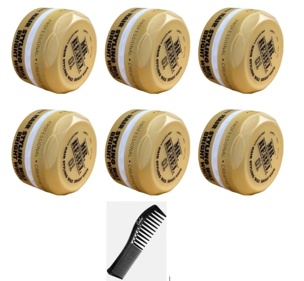 MR. REBEL 01 HAIR WAX STYLING BRIGHT WHITE 150 ML+ GRATIS STYLING COMB