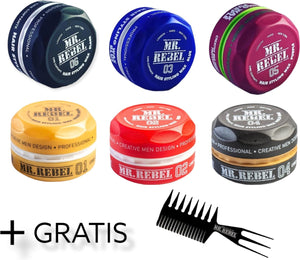 REBEL Hair Styling Wax 6 Stuks